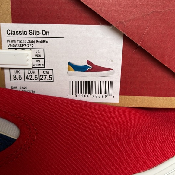 Vans Classic Slip On Vans Yacht Club Red /Blue sneakers men’s - Picture 16 of 16